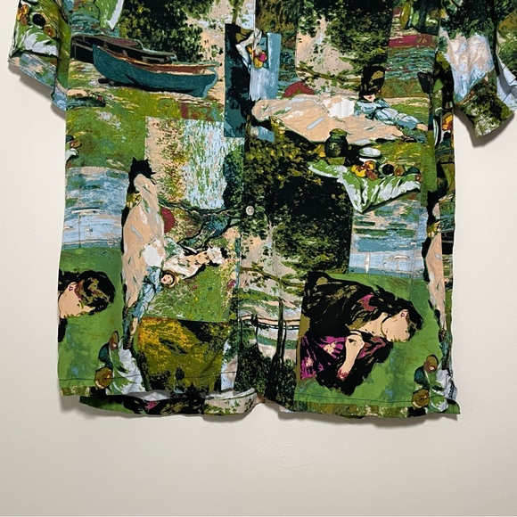 Urban Outfitters Art Motif Short Sleeve Button Down Shirt - Picture 3 of 7